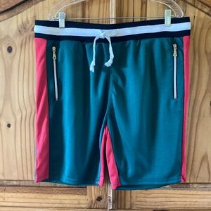 Men’s Seven Souls green red athletic shorts size XL